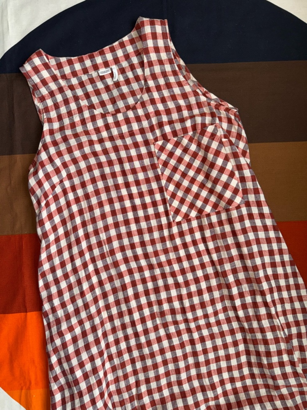 TOAST 100% Linen Gingham Maxi Swing Dress With Pockets Size S” - Picture 4 of 11